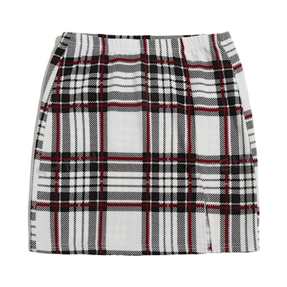 SHEIN Plaid Skirt with Slit